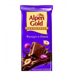 ALPEN GOLD 85GR SOKOLAD FUNDUK I IZYUM PLITKA