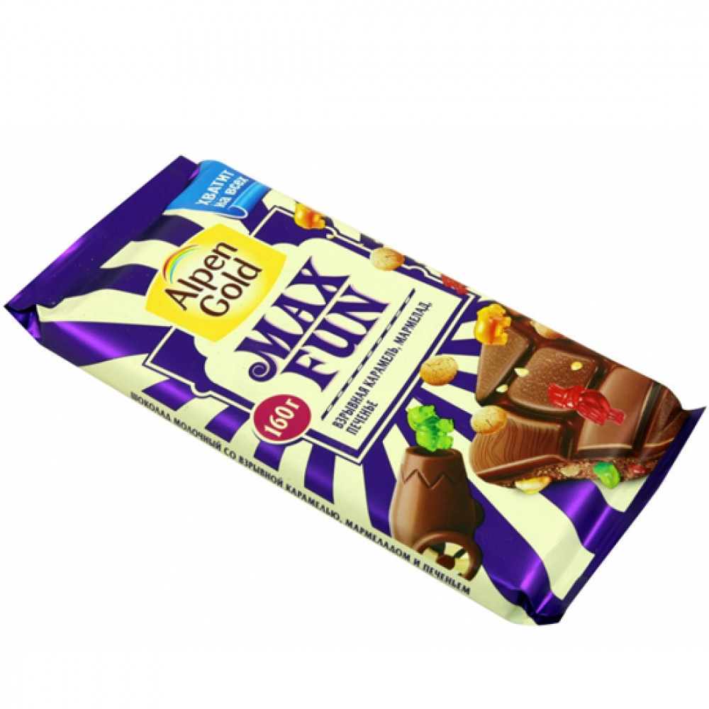 ALPEN GOLD 160GR MAX-FUN SOKOLAD MARMELADLI ALPEN GOLD 160GR MAX-FUN SOKOLAD MARMELADLI