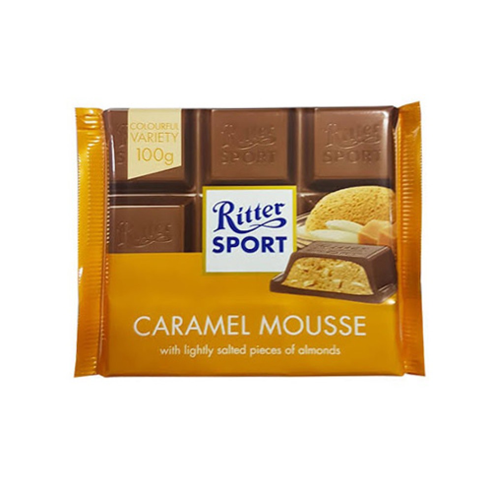RITTER SPORT 100GR KARAMEL MUSS S MINDALEM PL/SOK.