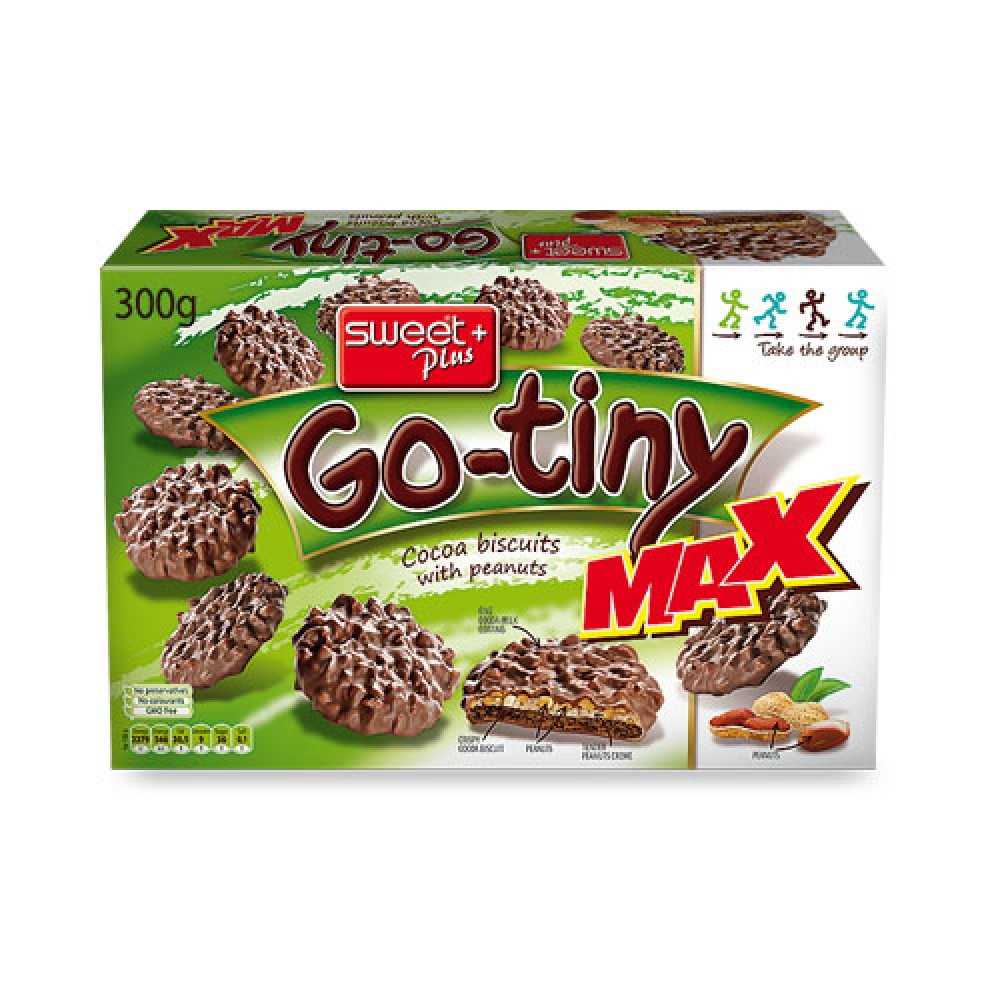 SWEET PLUS 300GR GO-TINY COCOA BISCUITS PEAN.MAX