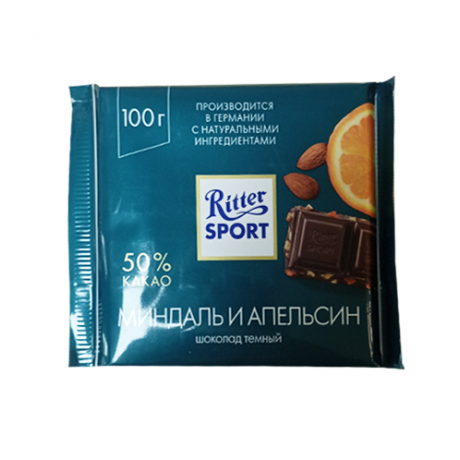 RITTER SPORT 100GR MINDAL I APELSIN PL/SOKOLAD