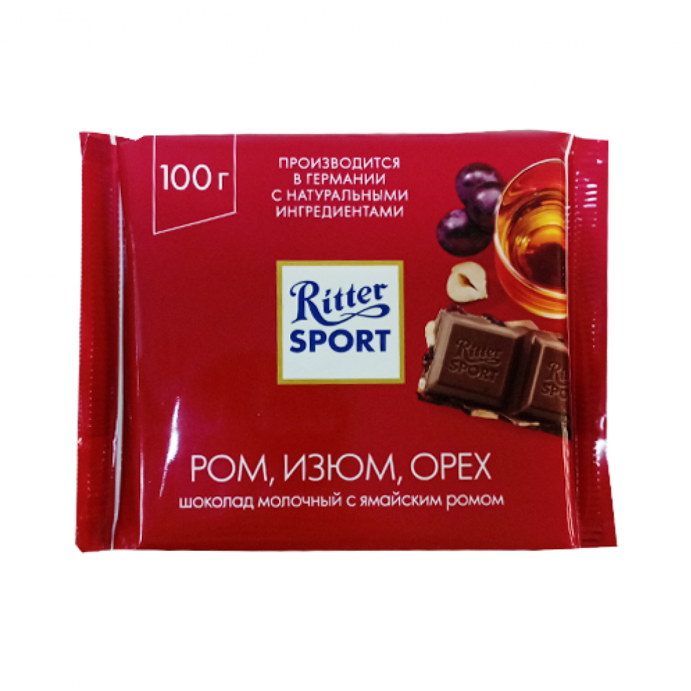 RITTER SPORT 100GR ROM UZUM OREX PL/SOKOLAD