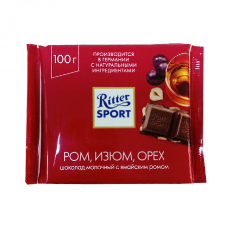 RITTER SPORT 100GR ROM UZUM OREX PL/SOKOLAD