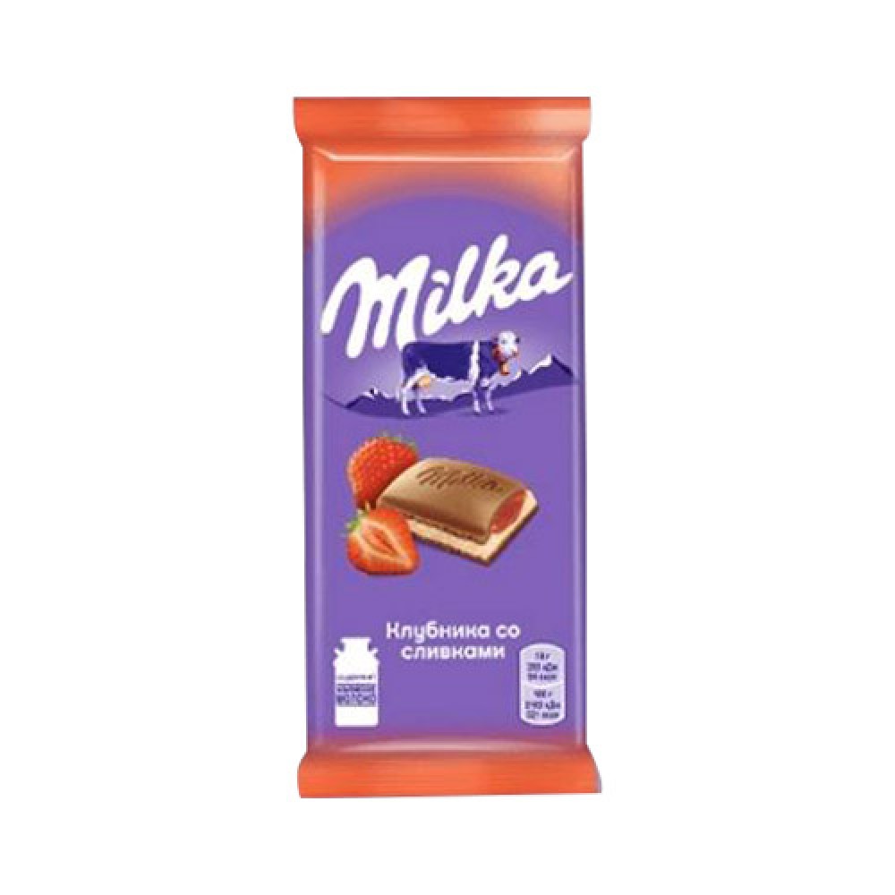 MILKA 80GR SOKOLAD KLUBNIKA SO SLIVKAMI PLITKA