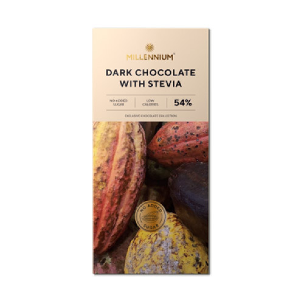 MILLENNIUM 100GR DARK SOK.WITH STEVIA PLITKA 54%
