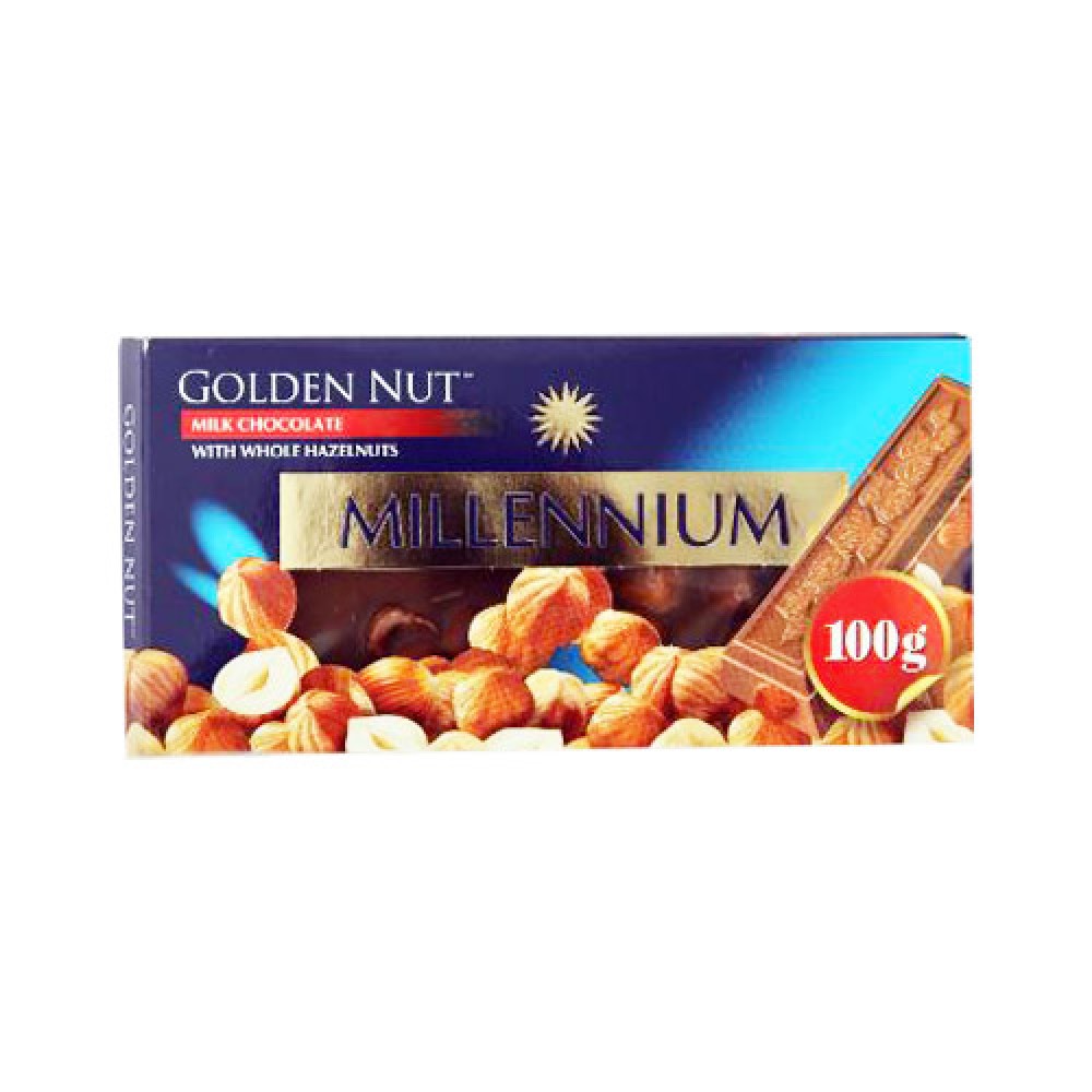 MILLENNIUM 100GR MILK SOKOLAD WITH HAZ.NUT PLITKA
