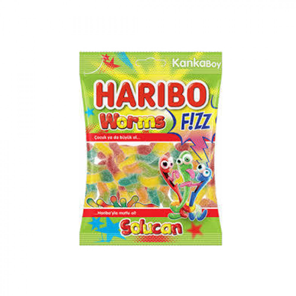HARIBO 70GR JELEBON FIZZ WORMS POSET