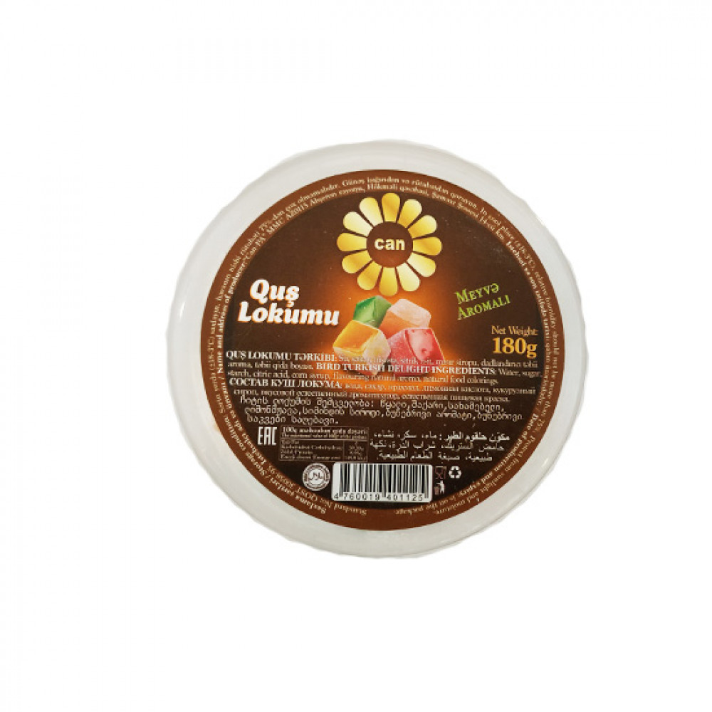 CAN 180GR QUS LOKUMU MEYVE AROMALI