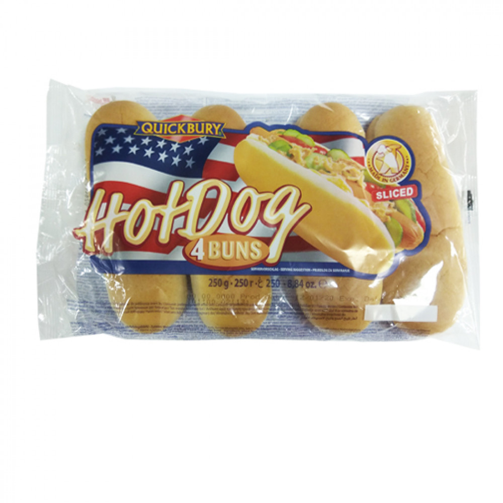 QUICKBURY 250GR 4-LU HOTDOG BUNS