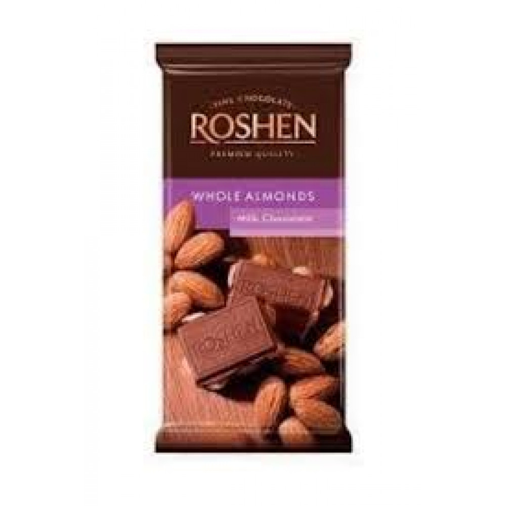 ROSHEN 90GR WHOLE ALMOND SOKOLAD PLITKA