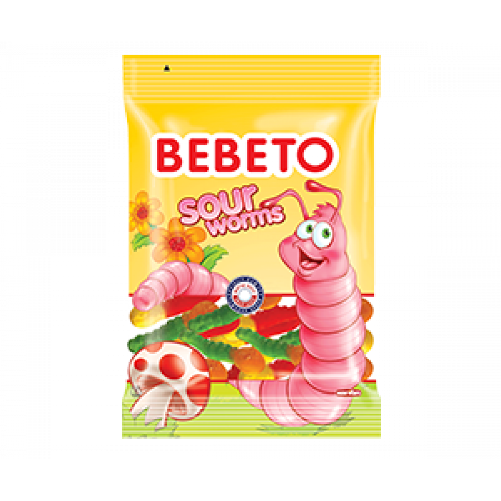 BEBETO 20GR JELEBON SOUR WORMS