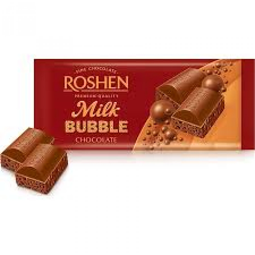 ROSHEN 85GR SOKOLAD CERNIY PORISTIY