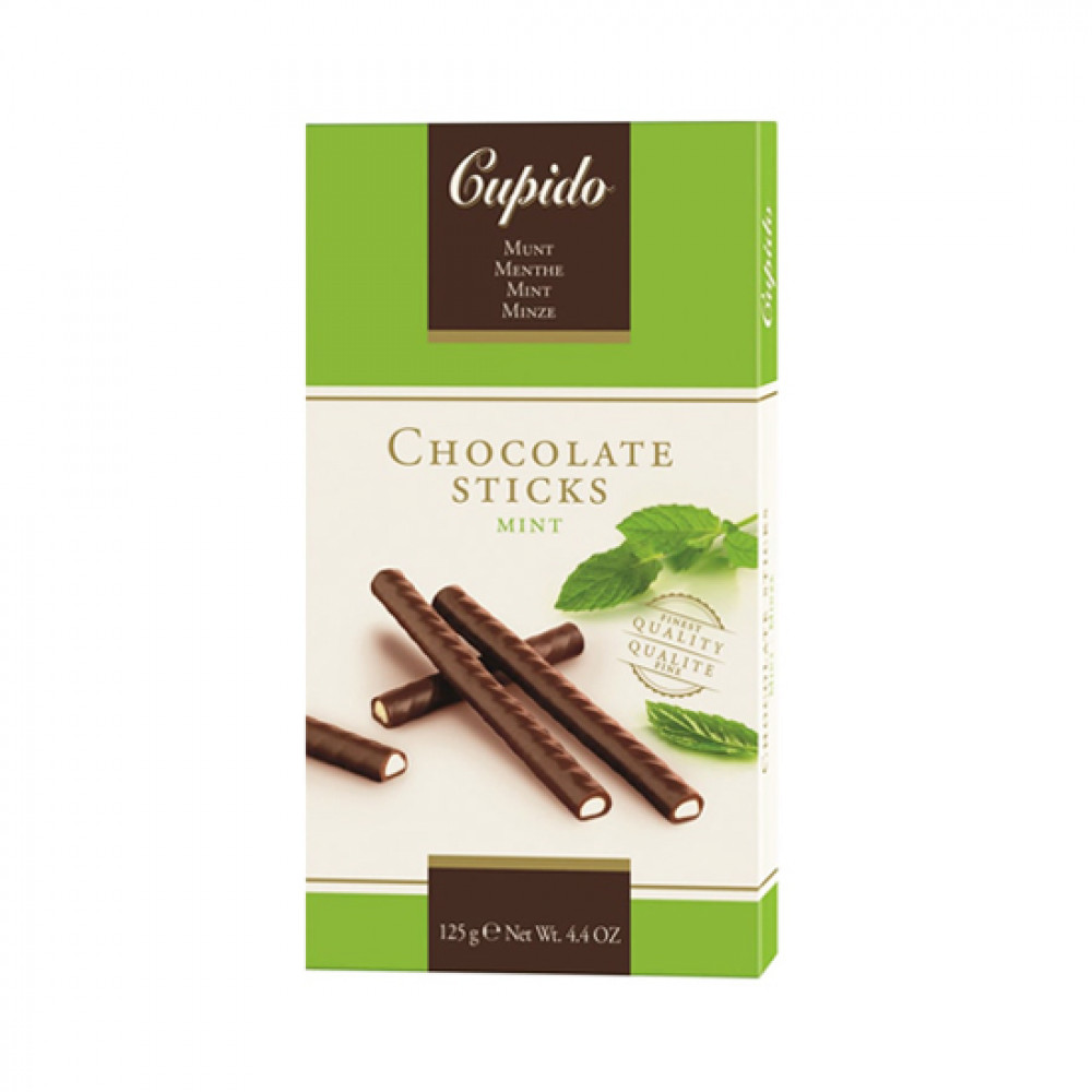 CUPIDO 125GR CHOCOLATE STICKS MINT QUTU