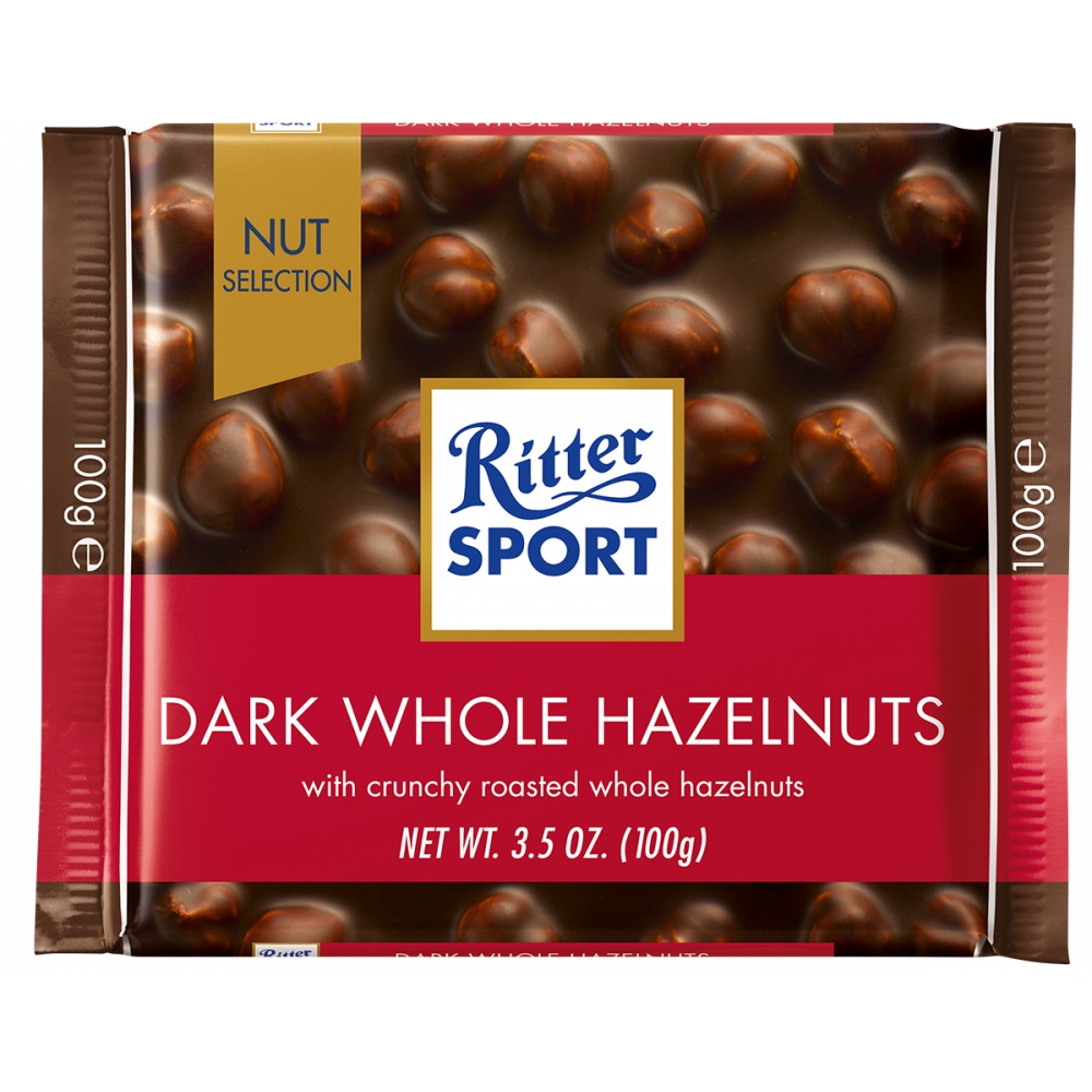 RITTER SPORT 100GR VIP DARK WHOLE HAZELNUT PL/SOK.