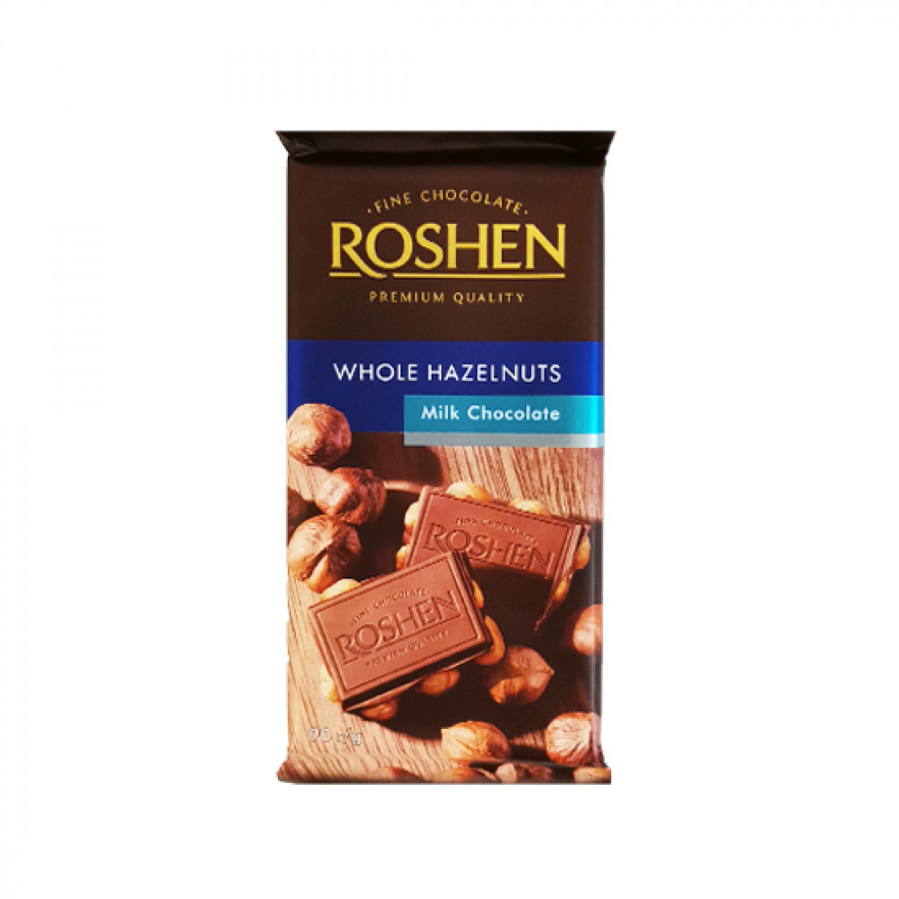 ROSHEN 90GR SOKOLAD MOLOCNIY LES. OREXAMI PLITKA