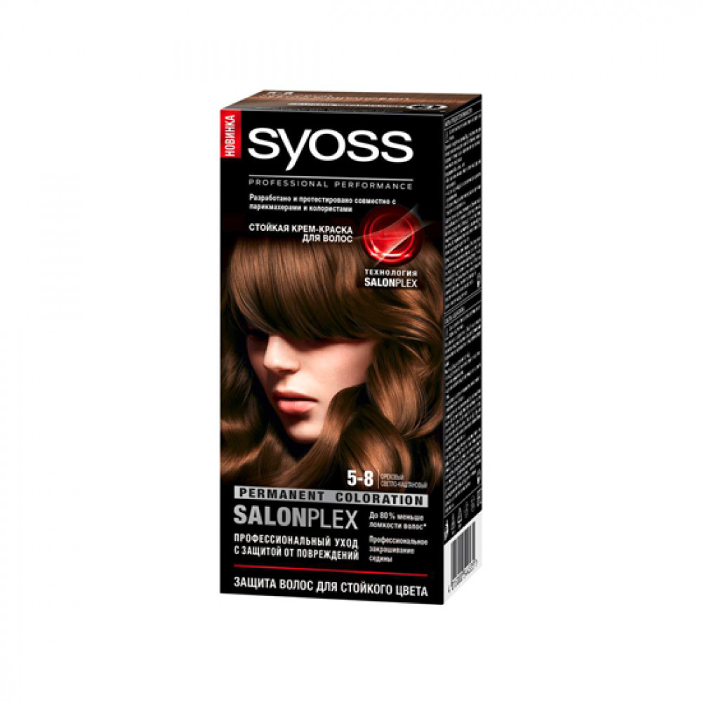 Краска для волос против. Краска сьес 5-8. Syoss 5 1 светло каштановый для волос. Syoss краска светло каштановый. Краска Syoss палитра 5,8.