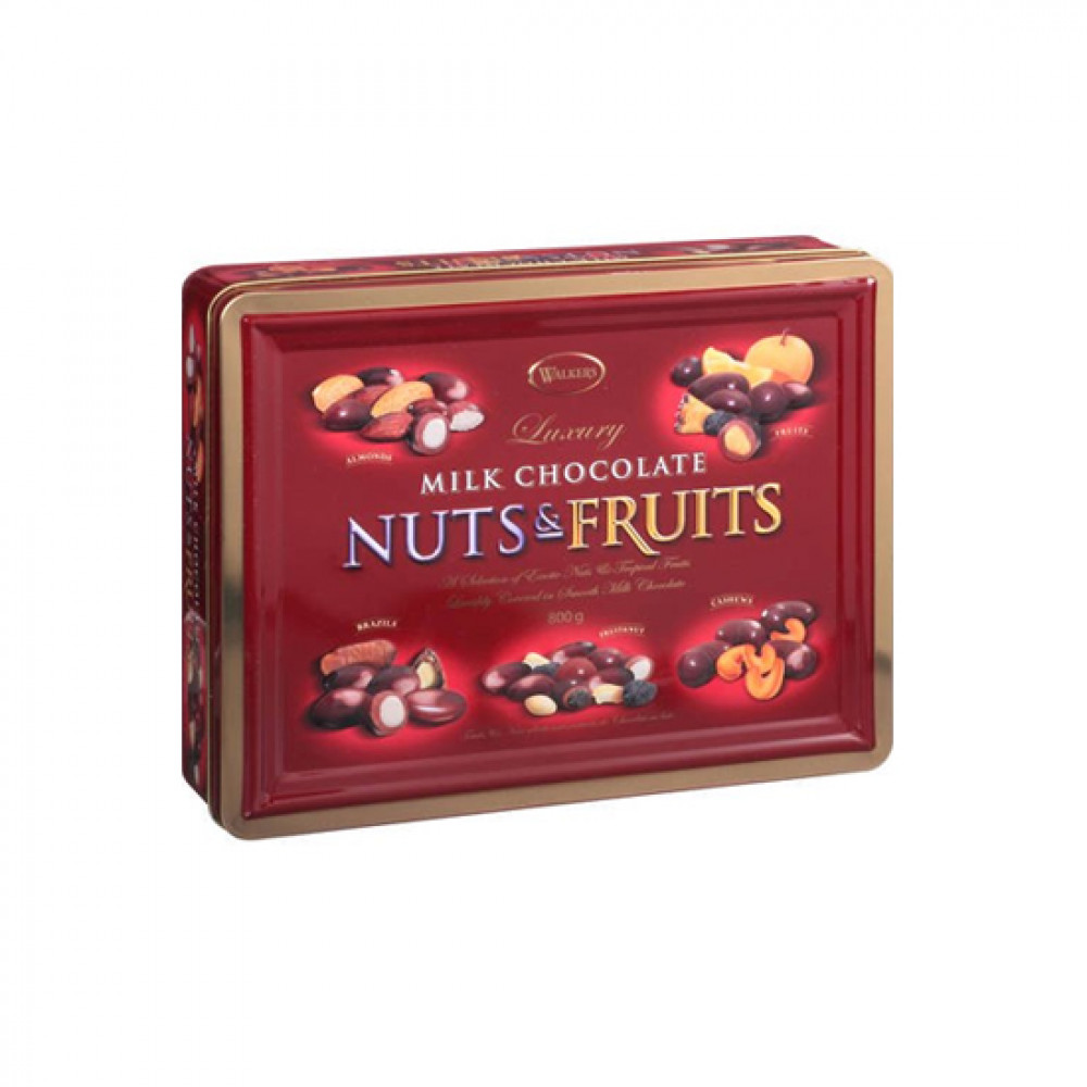 WALKERS 800GR NUTS&FRUITS MILK CHOCOLATE